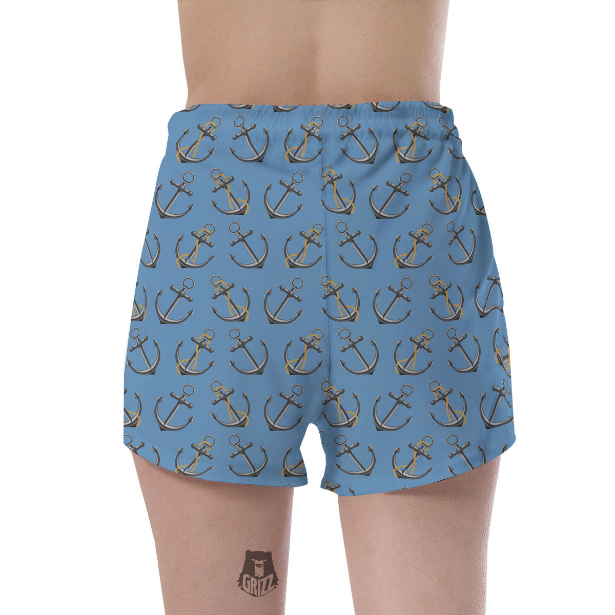 Anchor Nautical Print Pattern Women's Shorts-grizzshop
