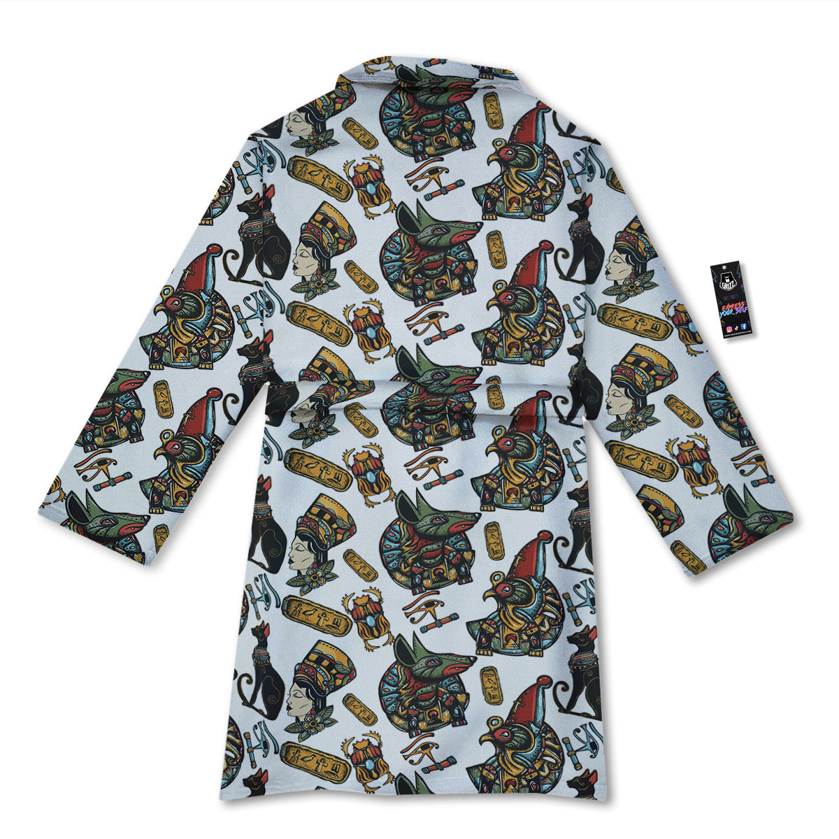 Ancient Egypt Old School Tattoo Print Pattern Bathrobe-grizzshop