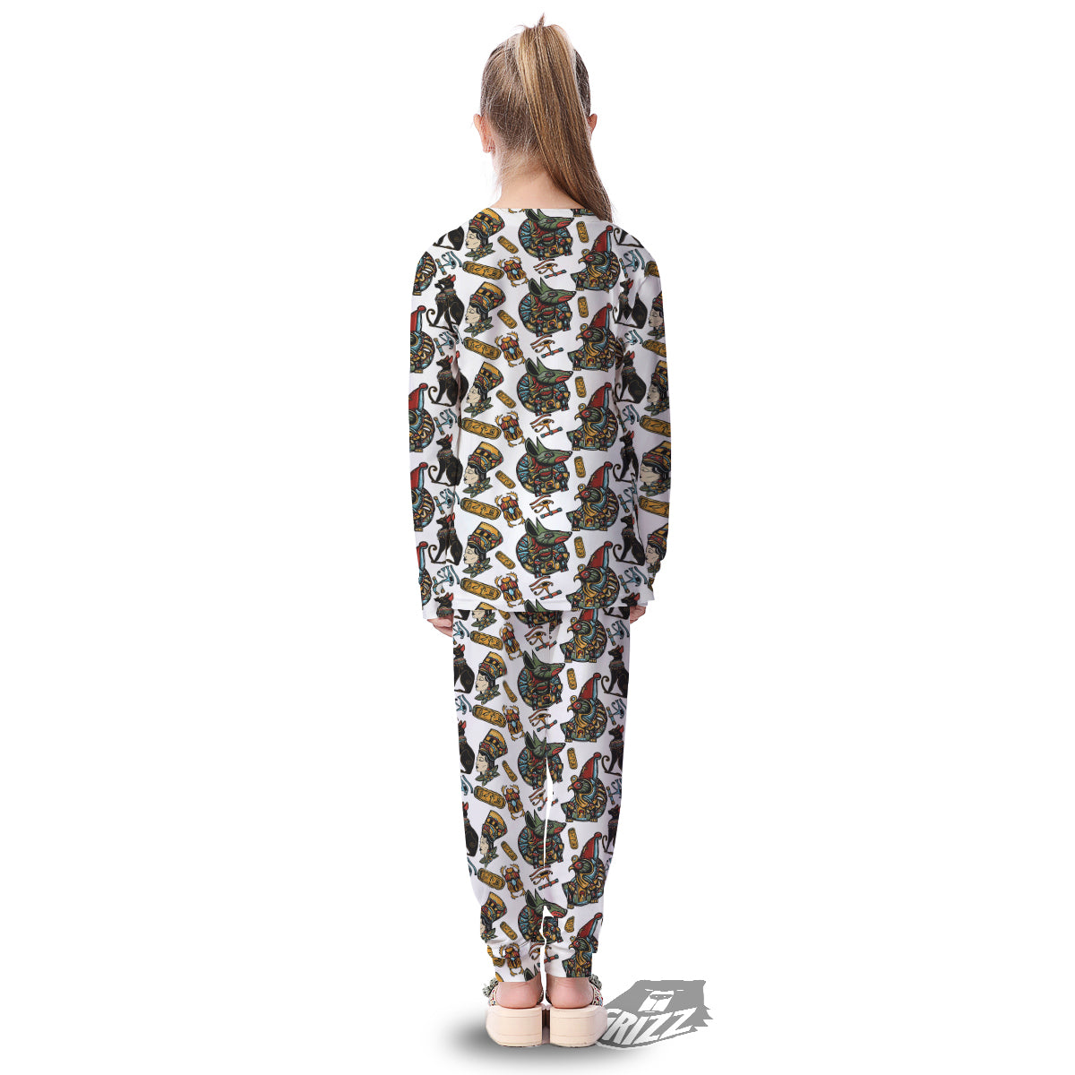 Ancient Egypt Old School Tattoo Print Pattern Kid's Pajamas-grizzshop