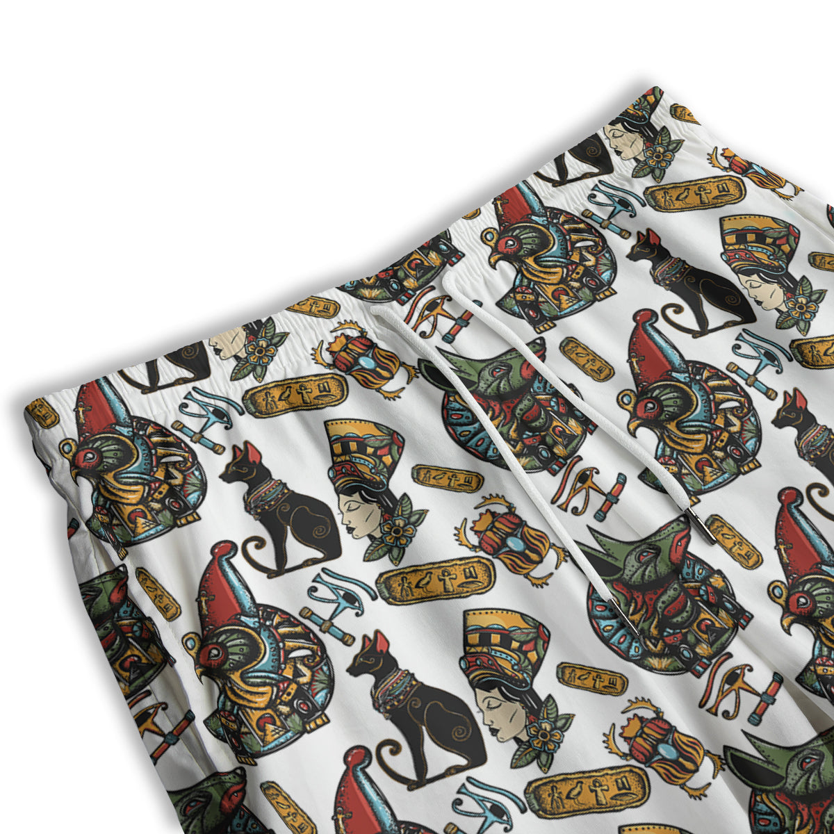 Ancient Egypt Old School Tattoo Print Pattern Men's Athletic Shorts