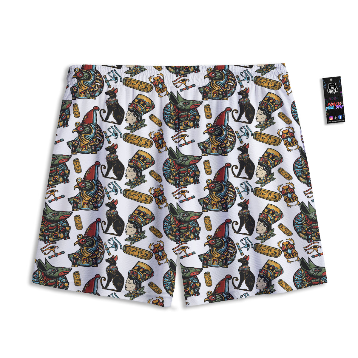 Bat Halloween Print Pattern Mesh Shorts
