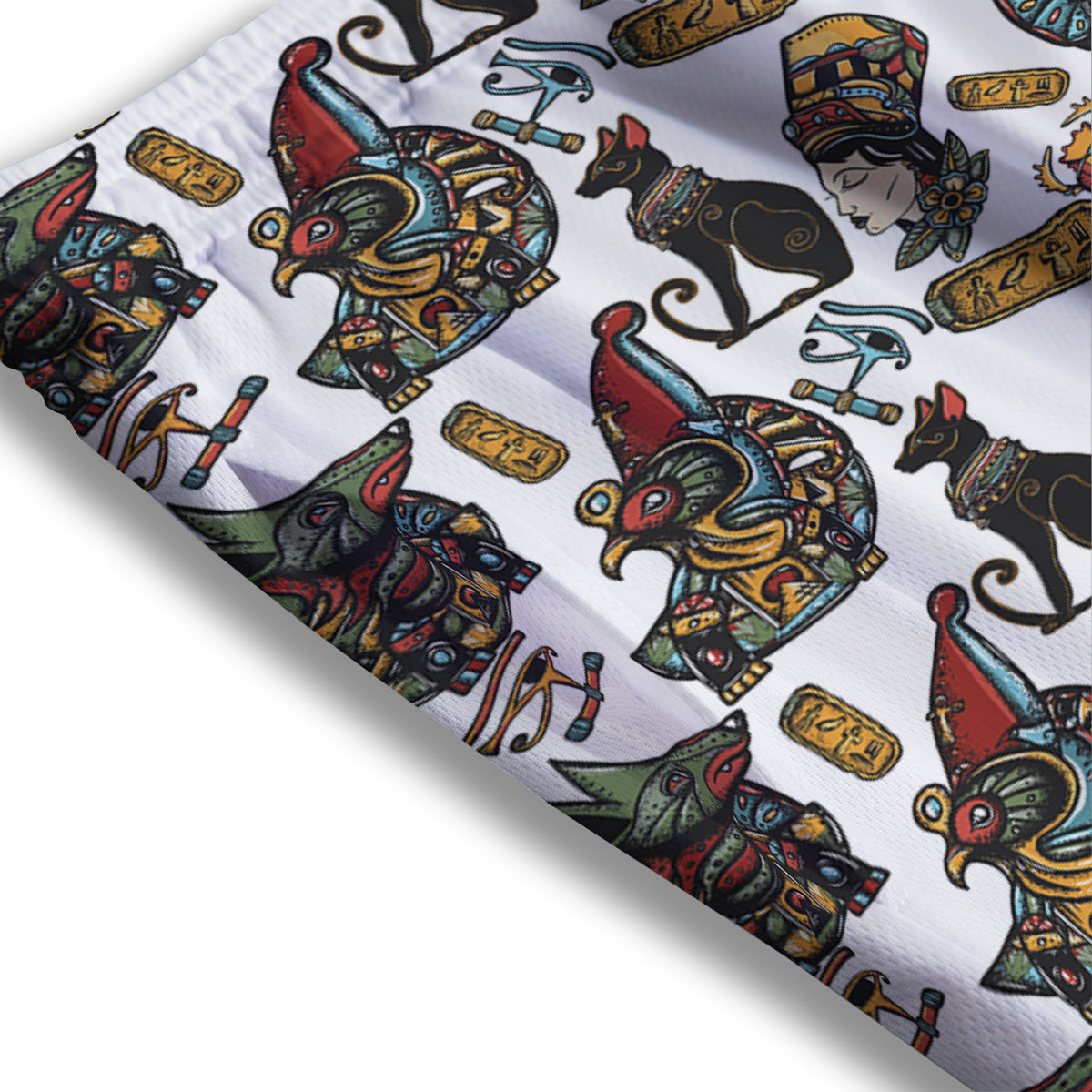 Bat Halloween Print Pattern Mesh Shorts
