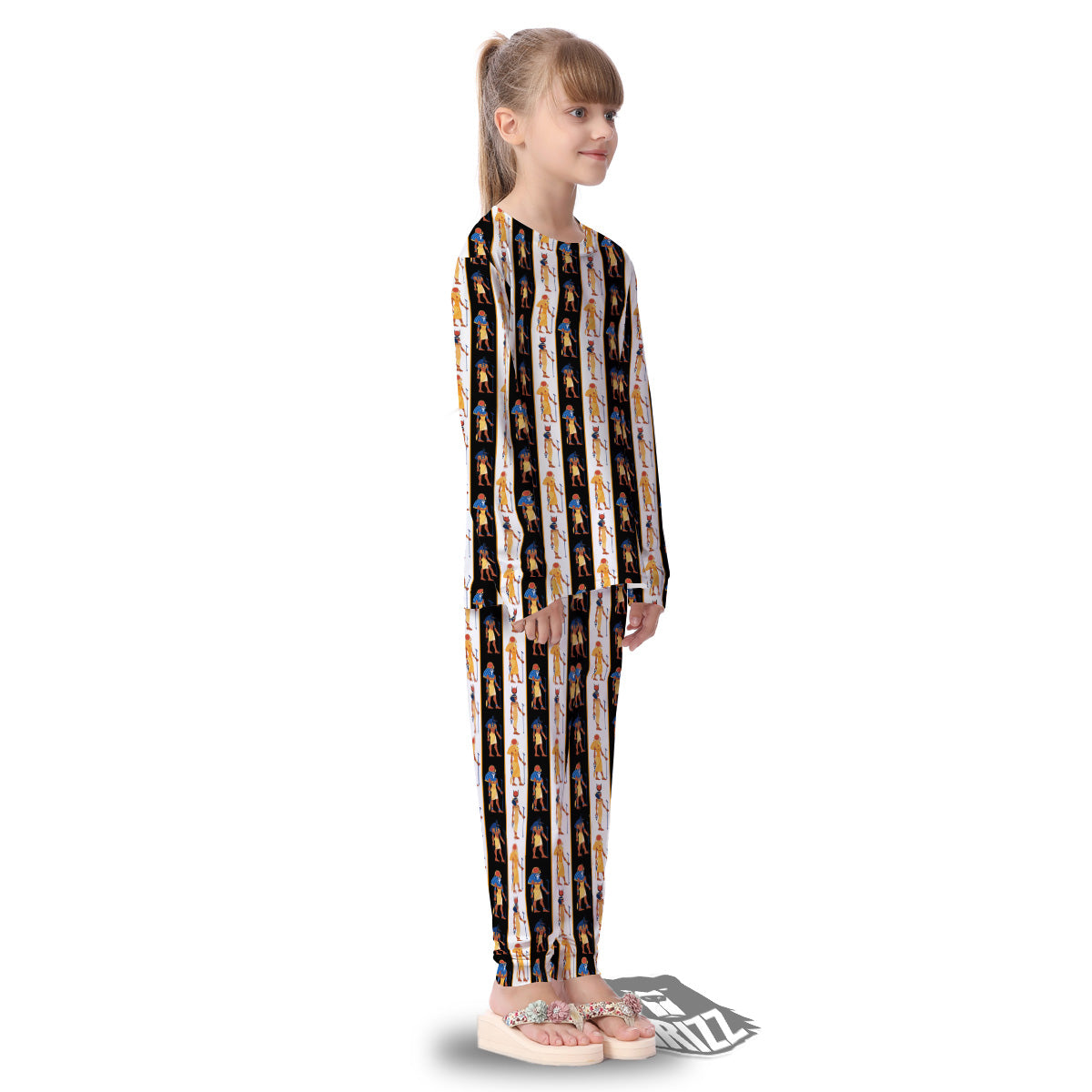 Ancient Egypt Stripe Print Pattern Kid's Pajamas-grizzshop