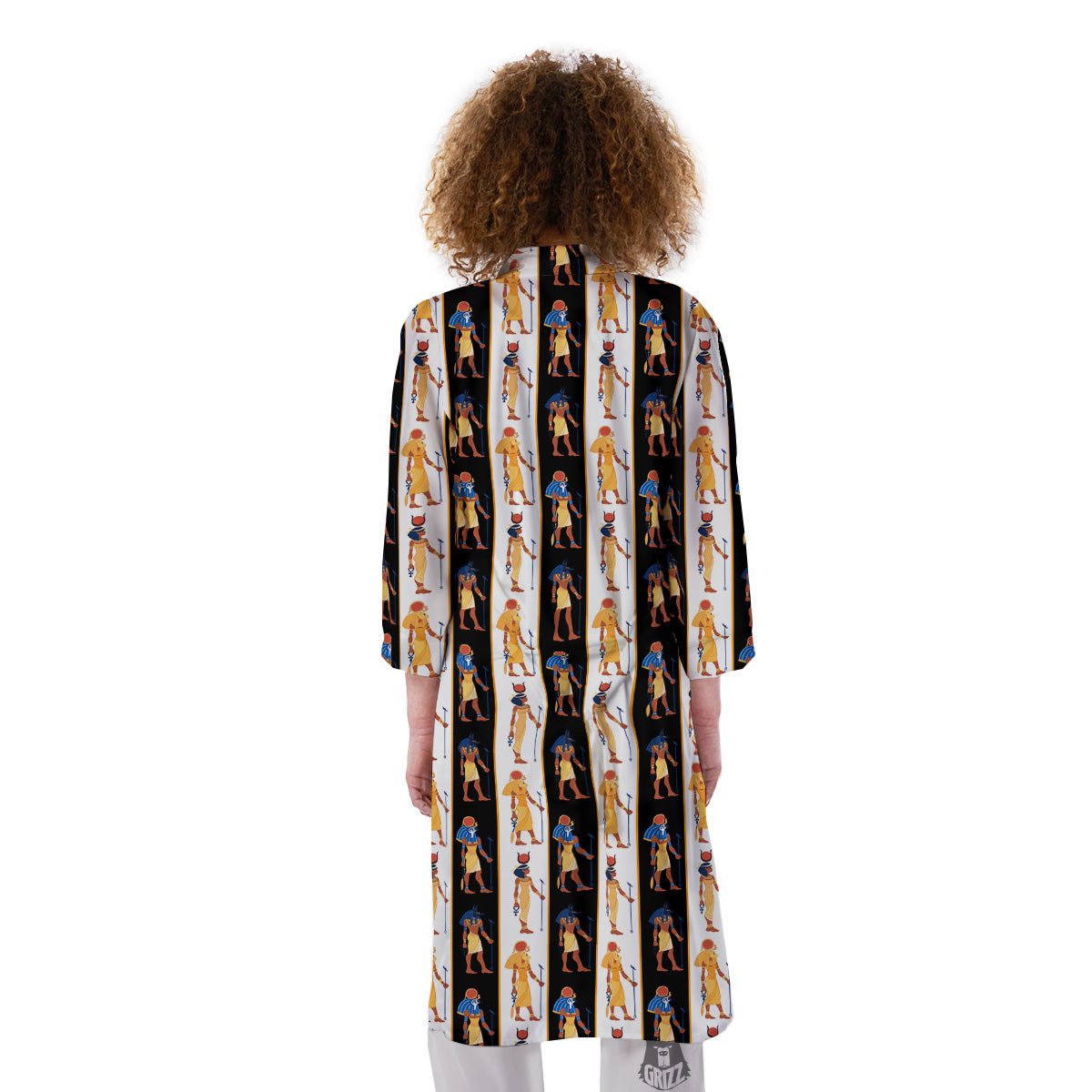 Ancient Egypt Stripe Print Pattern Kimono-grizzshop