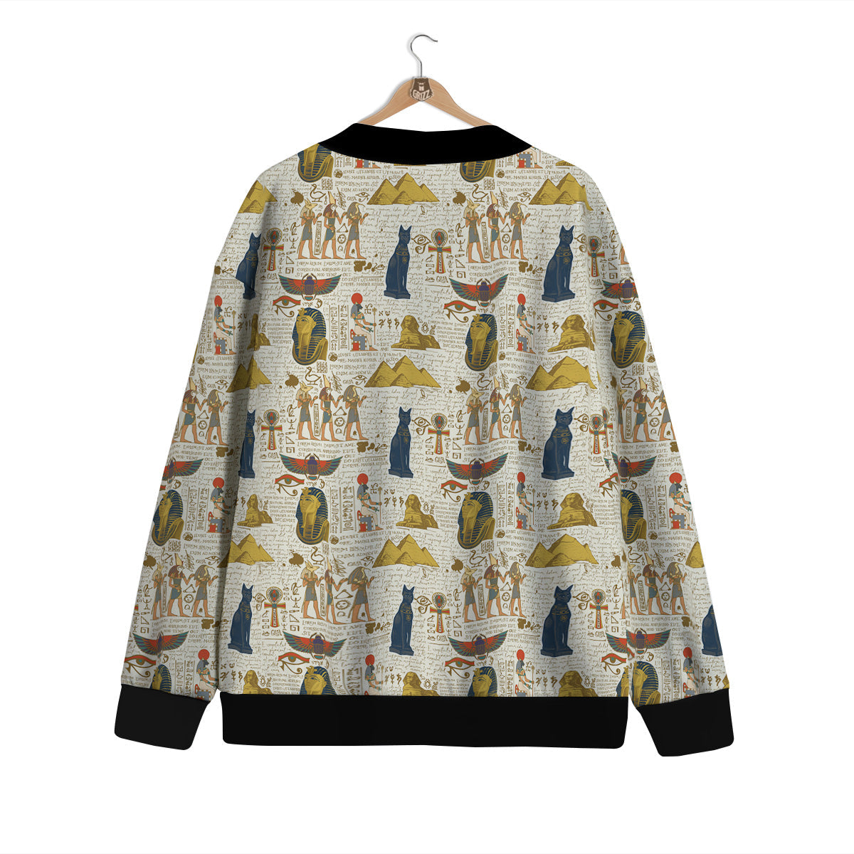 Ancient Egypt Text Print Pattern Cardigan-grizzshop
