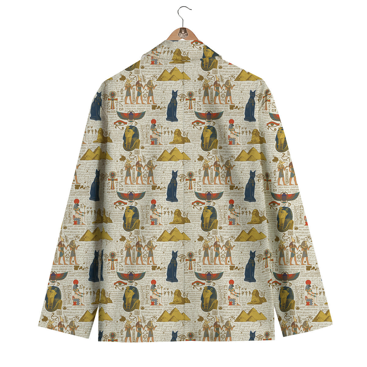 Ancient Egypt Text Print Pattern Men's Blazer-grizzshop