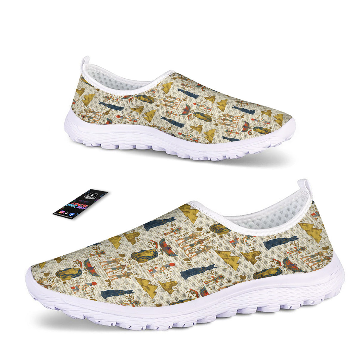 Ancient Egypt Text Print Pattern Nurse Shoes-grizzshop