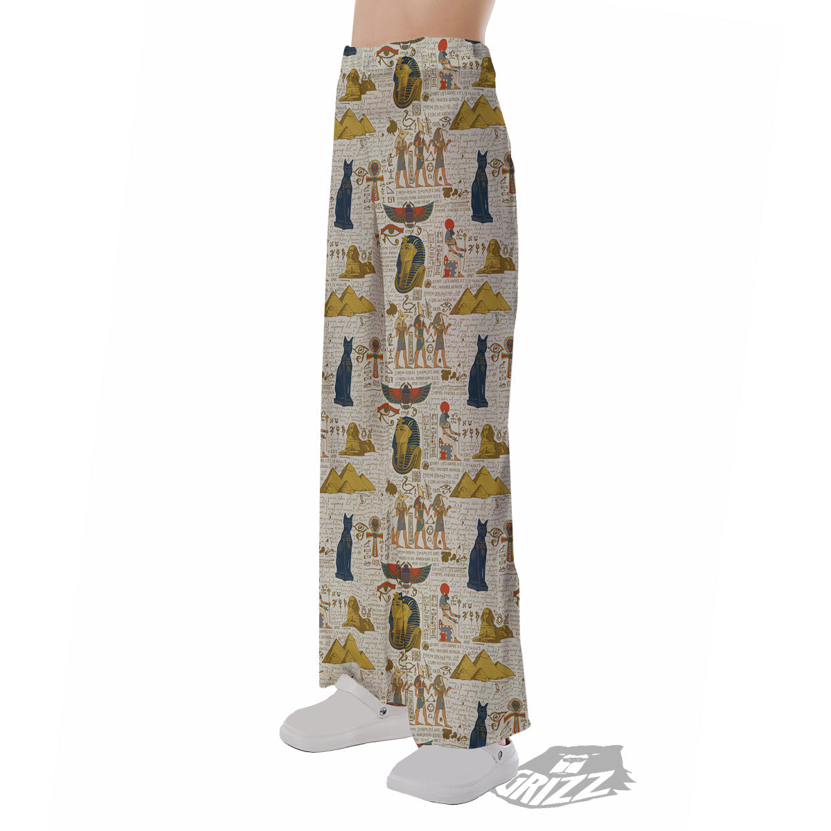 Ancient Egypt Text Print Pattern Pajama Pants-grizzshop