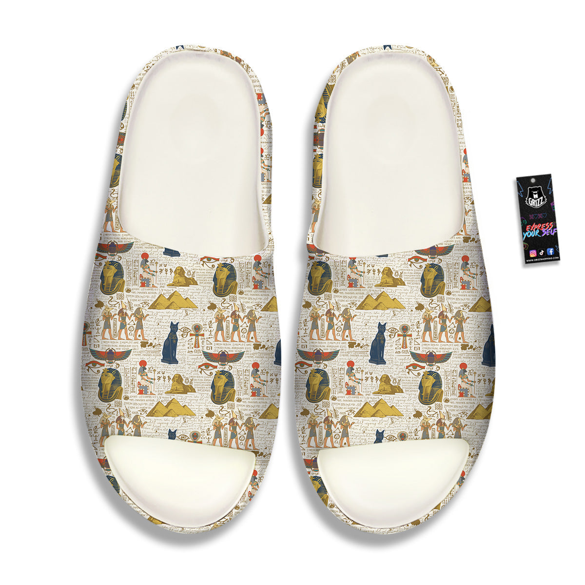 Ancient Egypt Text Print Pattern Sandals-grizzshop