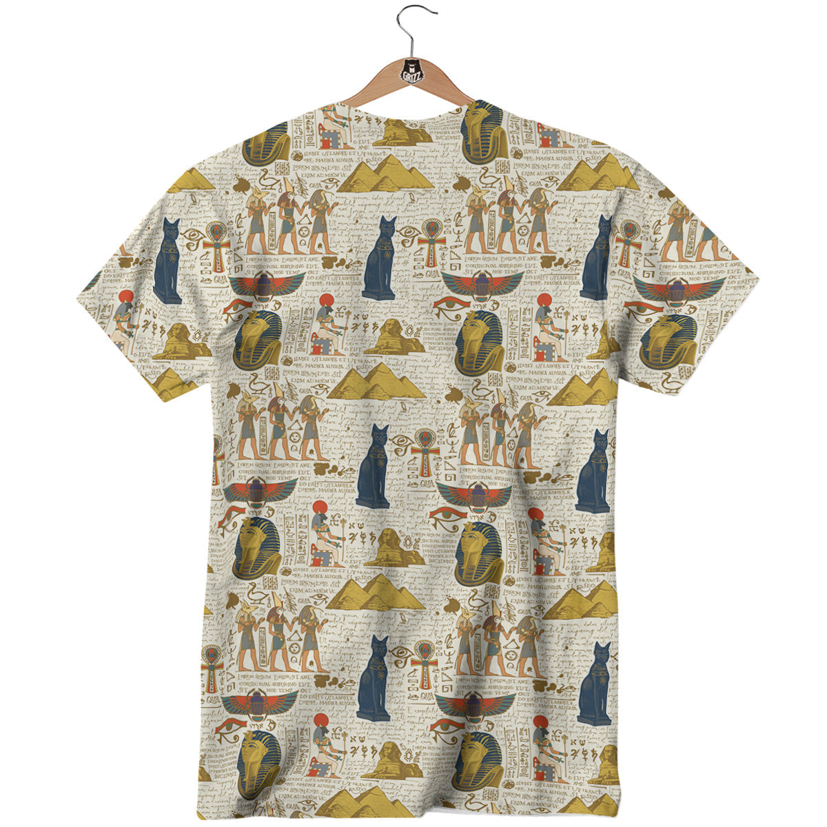 Ancient Egypt Text Print Pattern T-Shirt-grizzshop