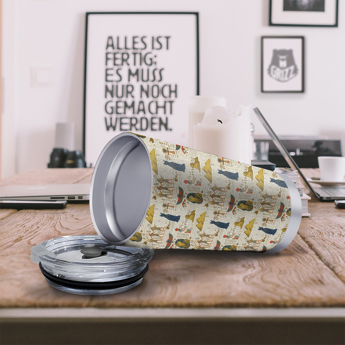 Ancient Egypt Text Print Pattern Tumbler-grizzshop