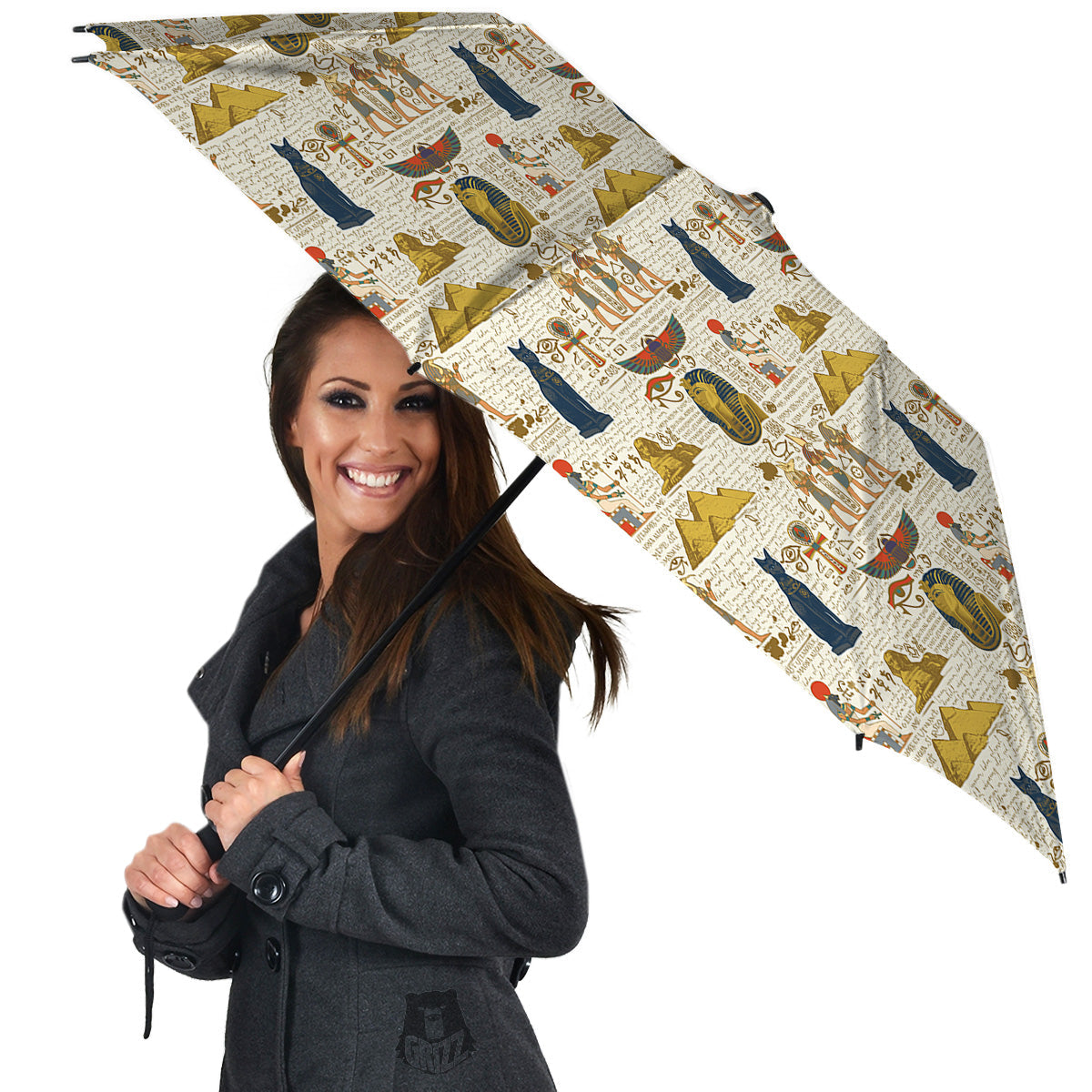 Ancient Egypt Text Print Pattern Umbrella-grizzshop