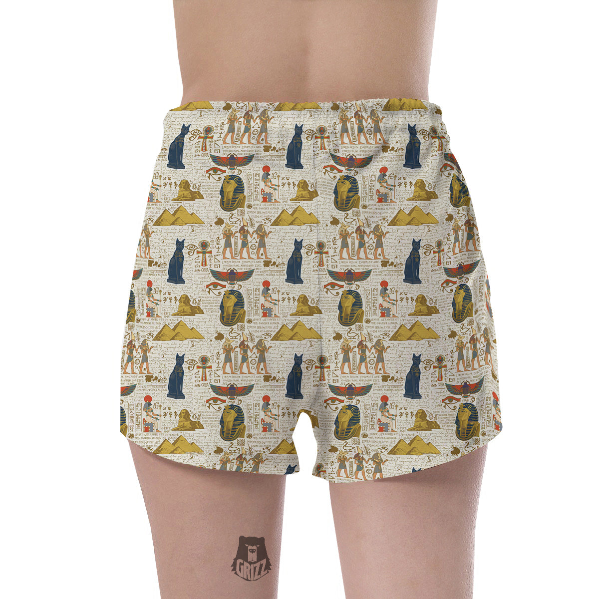 Ancient Egypt Text Print Pattern Women's Shorts-grizzshop
