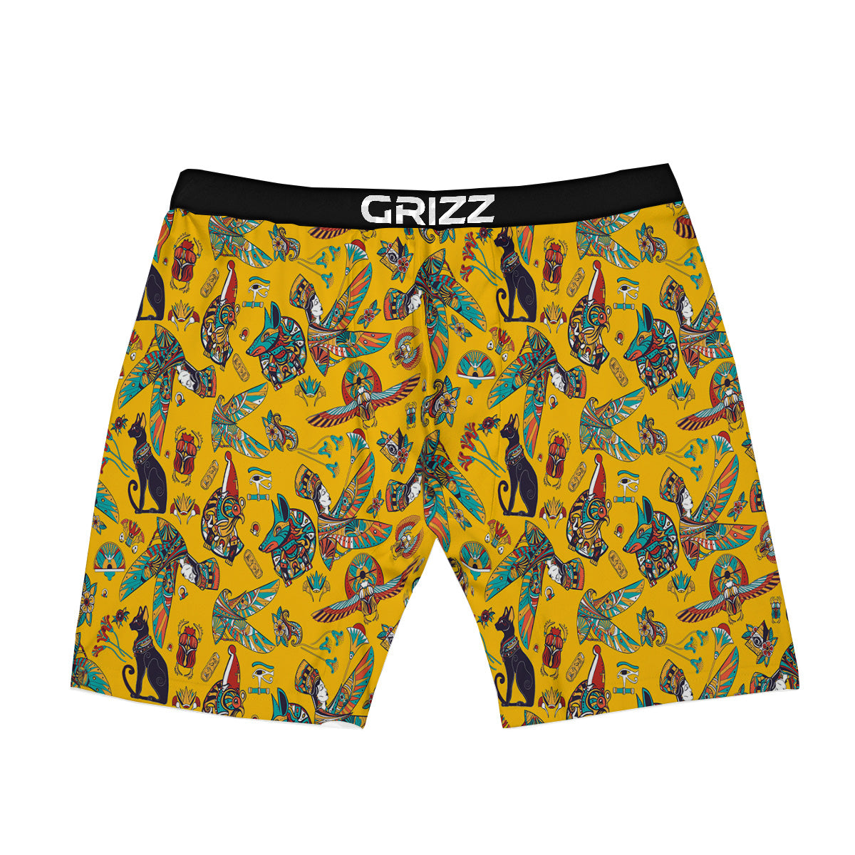 Ancient Egypt Yellow Print Pattern Boxer Briefs-grizzshop