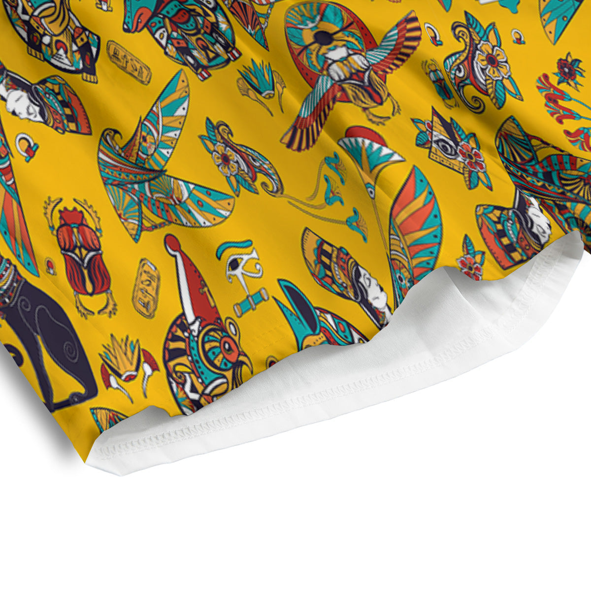Ancient Egypt Yellow Print Pattern Men's Athletic Shorts