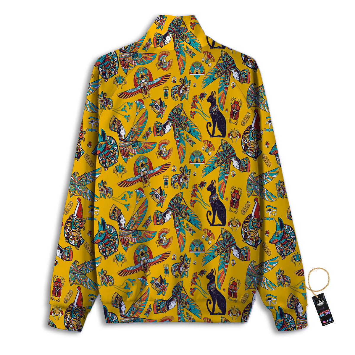 Ancient Egypt Yellow Print Pattern Track Jacket-grizzshop