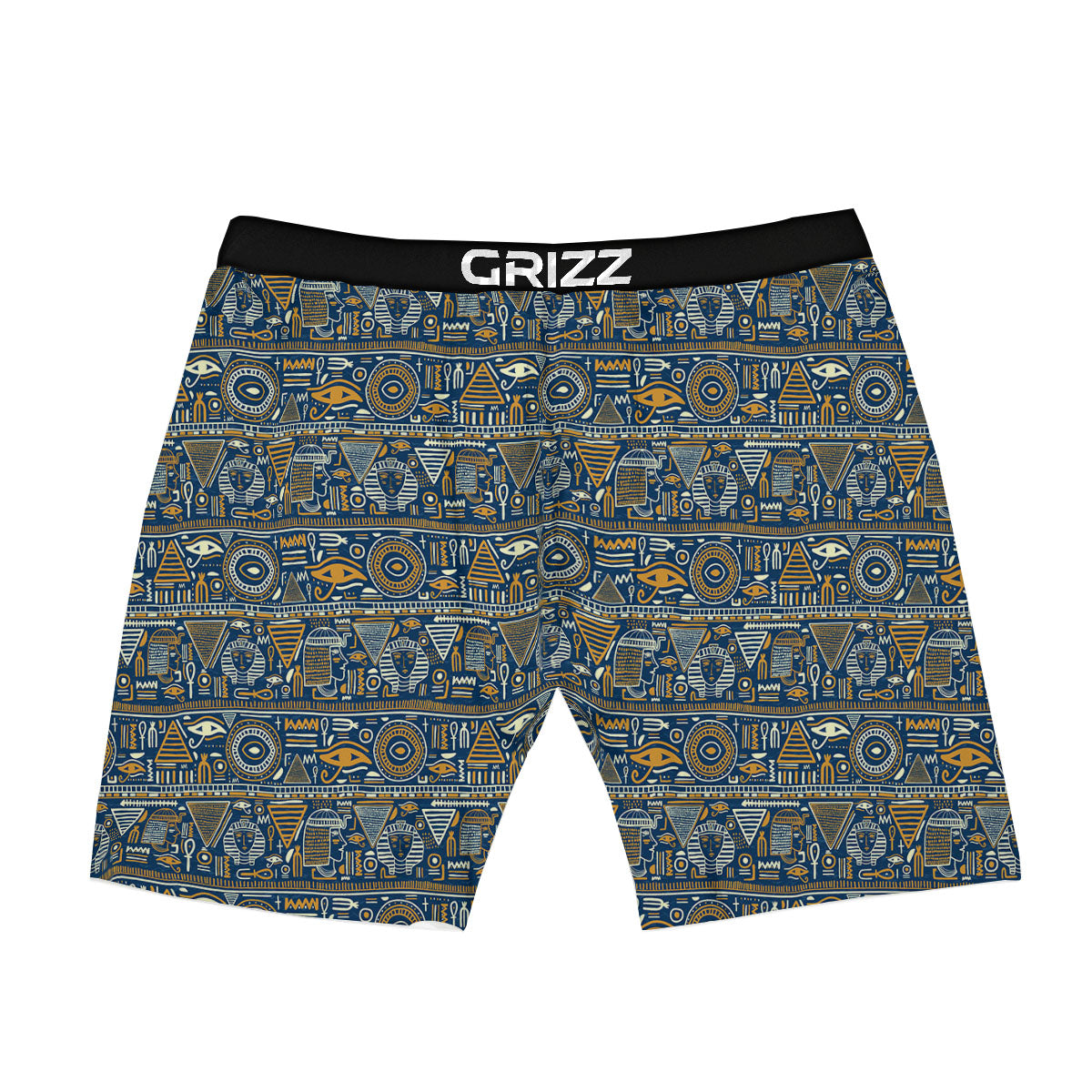 Ancient Egyptian Tribal Blue Print Pattern Boxer Briefs-grizzshop