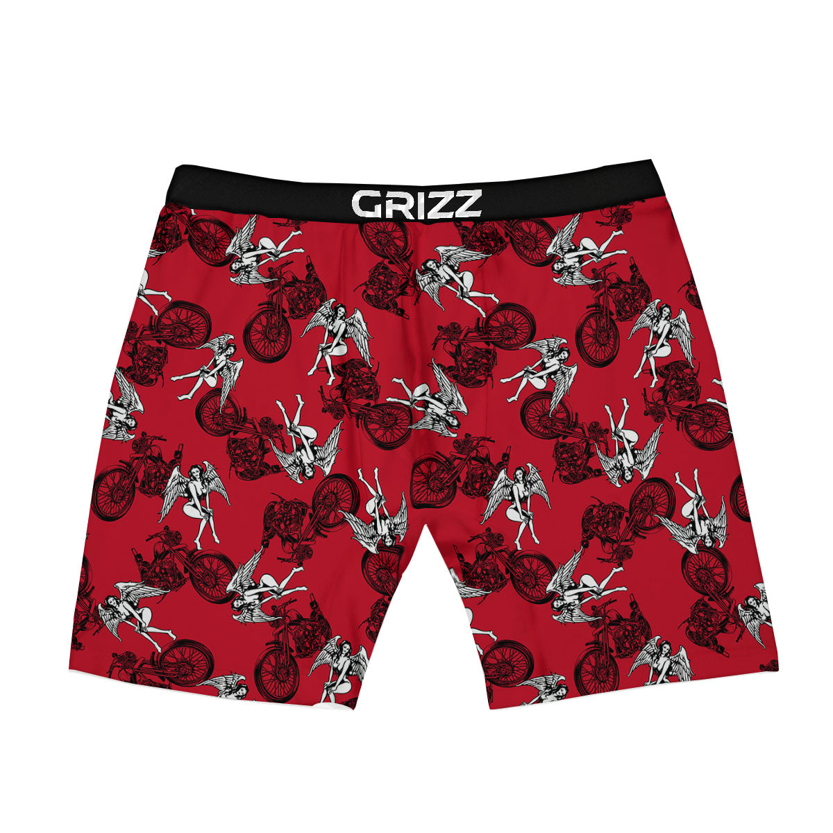 Angel And Motorcycle Print Pattern Boxer Briefs-grizzshop