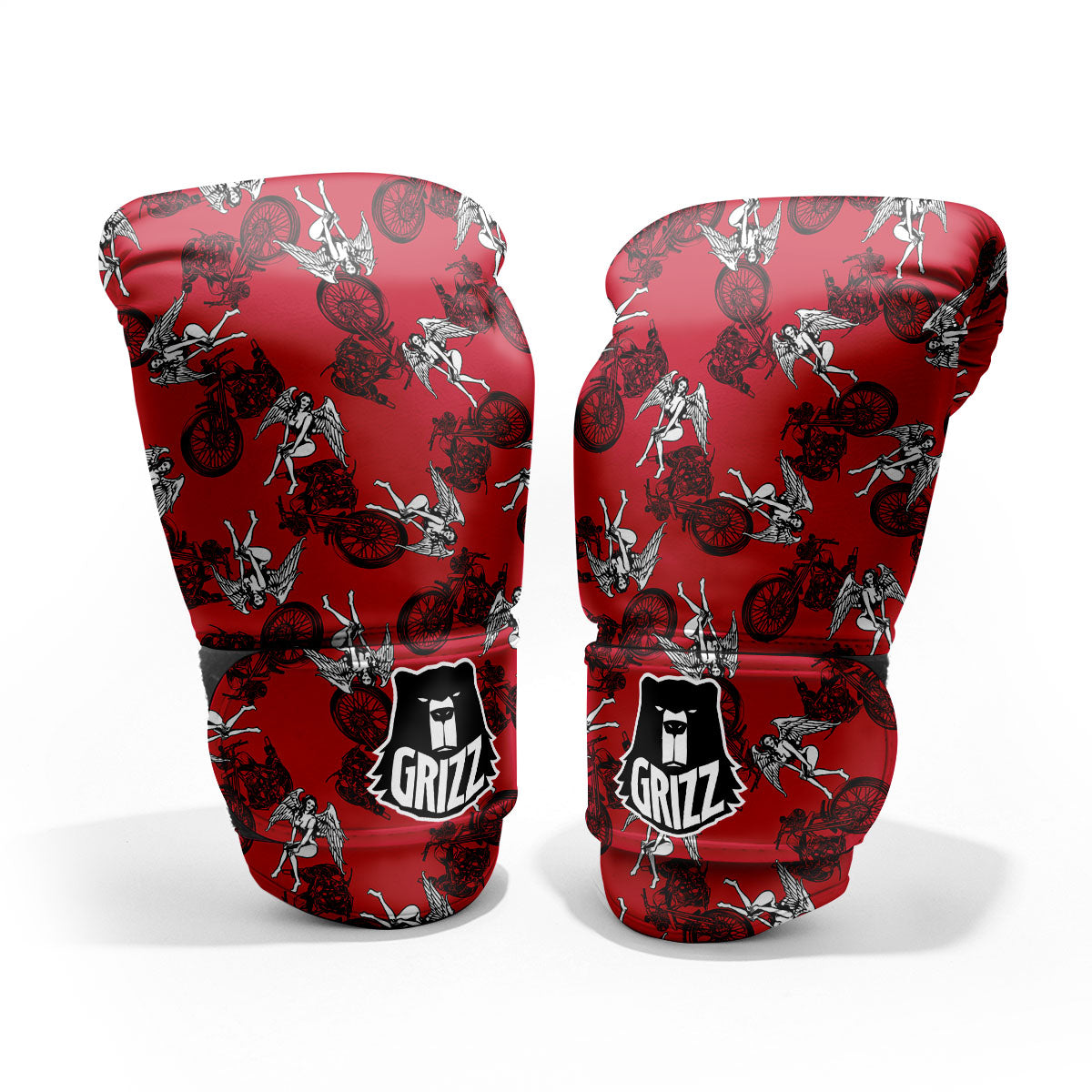 Angel And Motorcycle Print Pattern Pro Boxing Glove