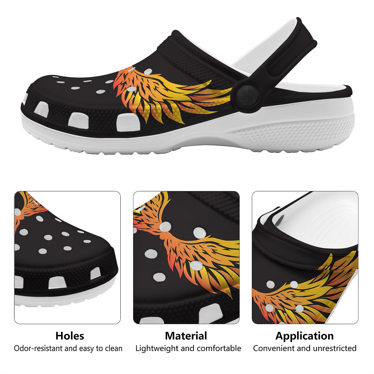 Angel Phoenix Print Clog-grizzshop