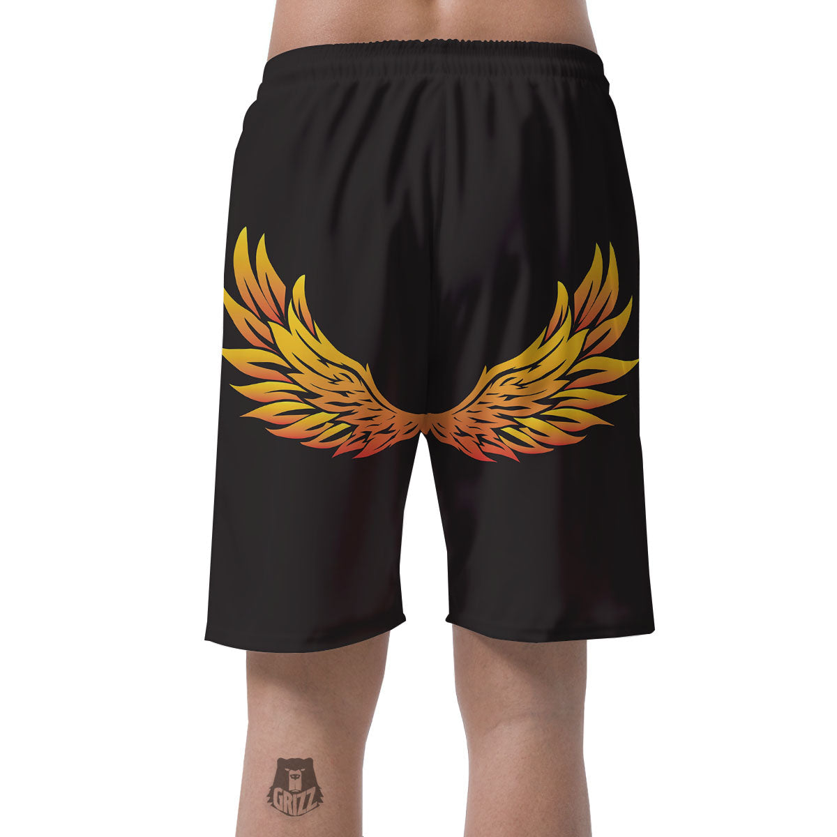 Angel Phoenix Print Men's Shorts-grizzshop