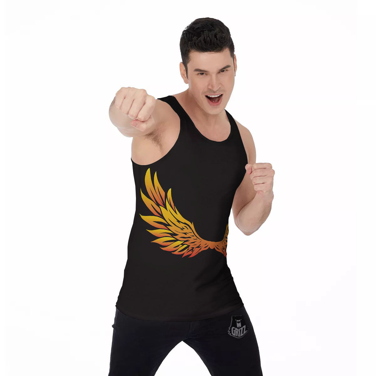 Angel Phoenix Print Men's Tank Top-grizzshop