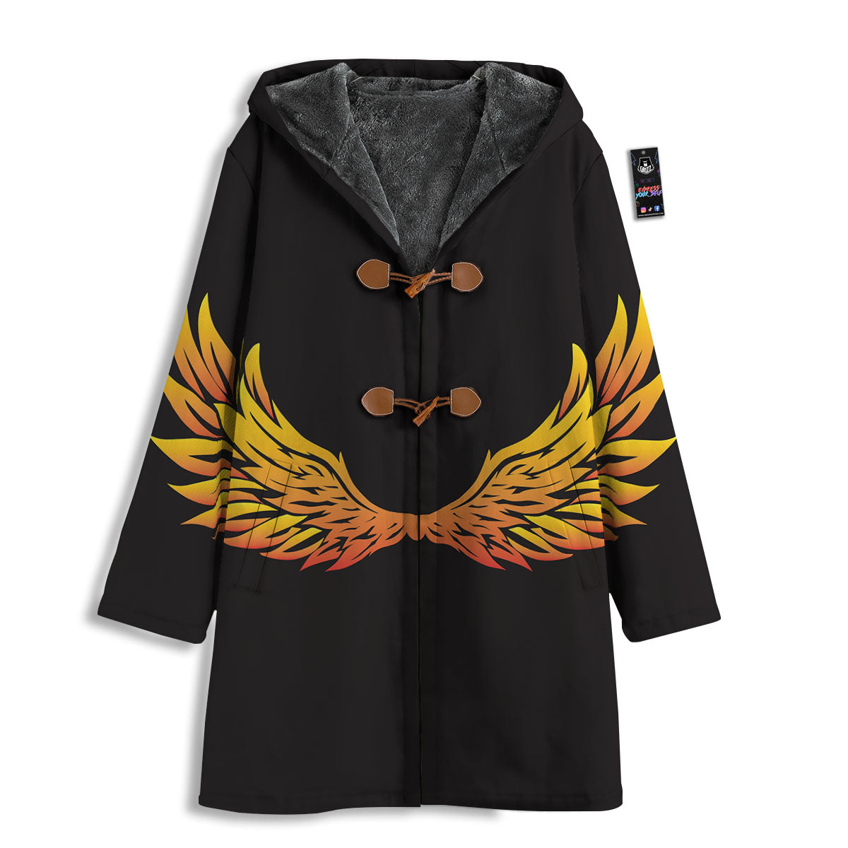 Angel Phoenix Print Men's Windbreaker Jacket-grizzshop