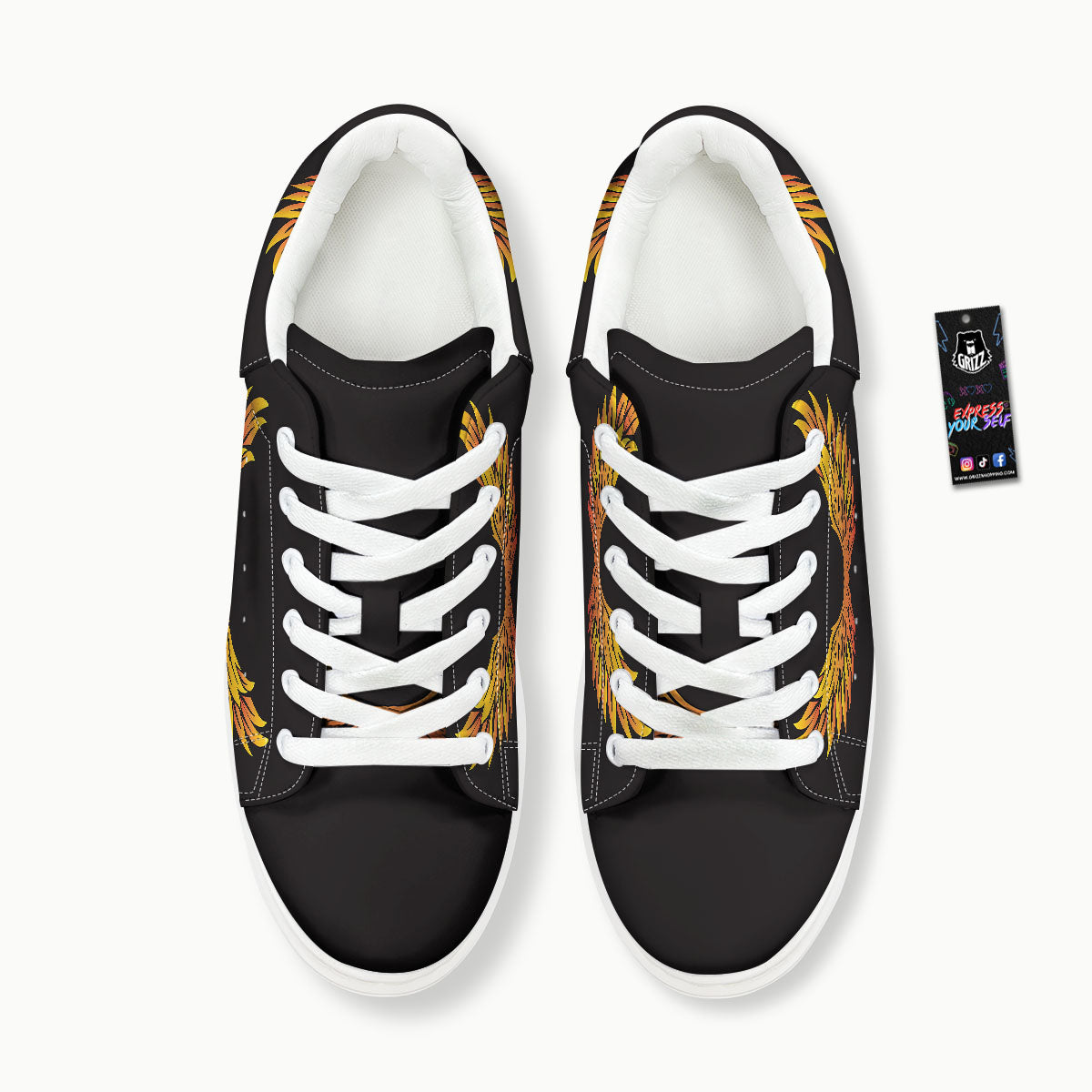 Angel Phoenix Print Platform Shoes-grizzshop