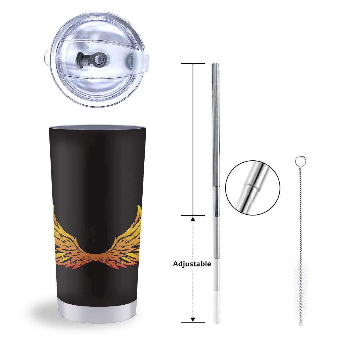 Angel Phoenix Print Tumbler-grizzshop
