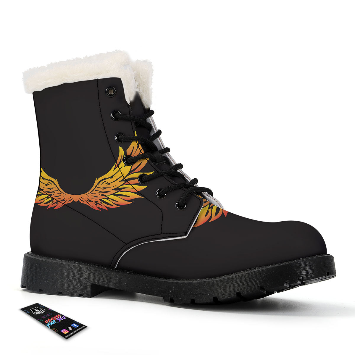Angel Phoenix Print Winter Boots-grizzshop