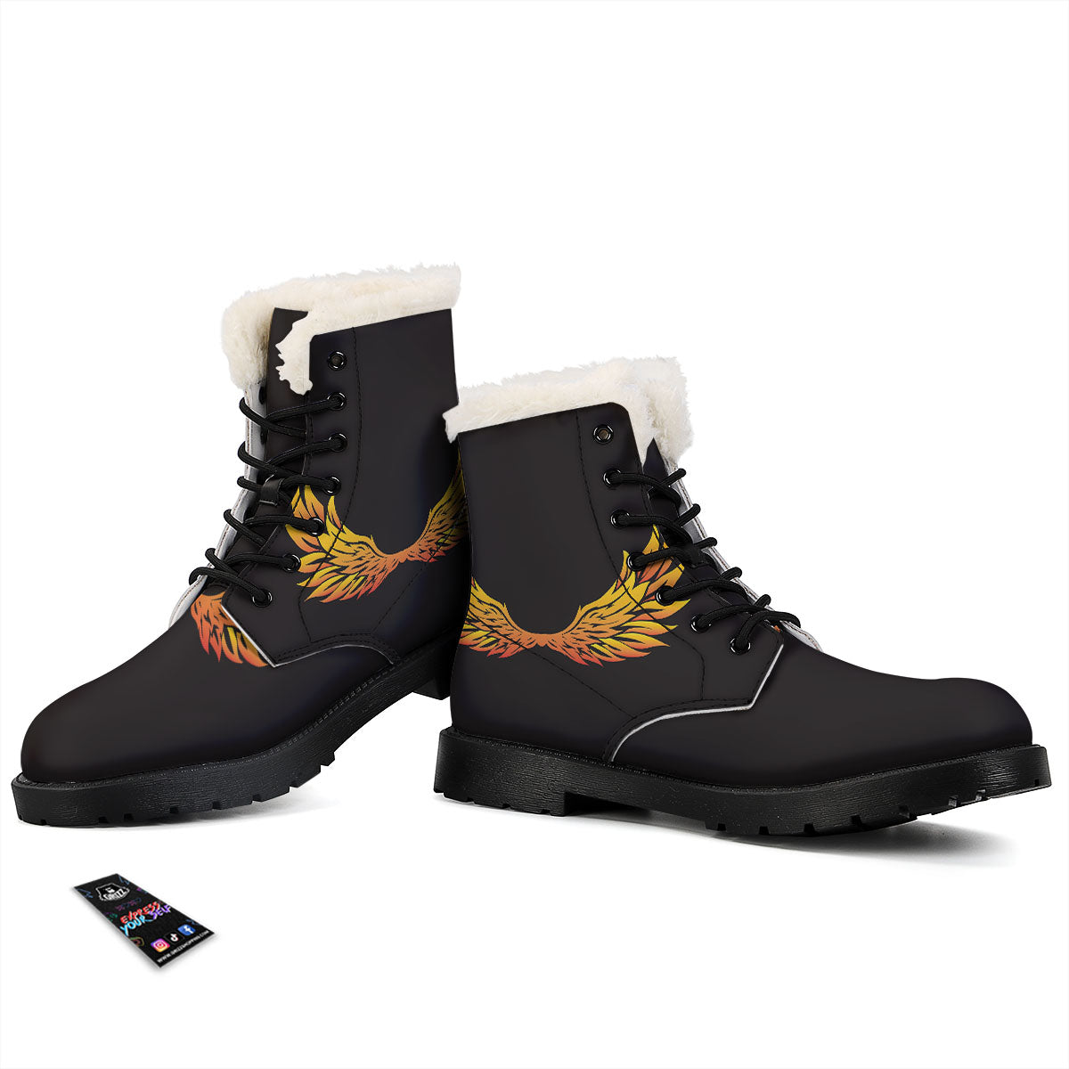 Angel Phoenix Print Winter Boots-grizzshop