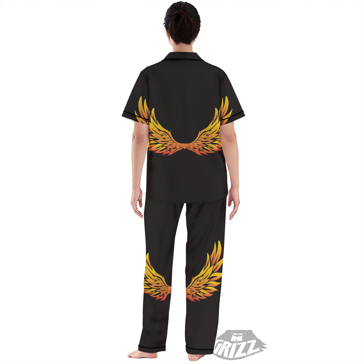 Angel Phoenix Print Women's Pajamas Set-grizzshop