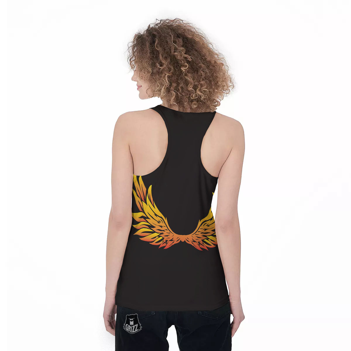 Angel Phoenix Print Women's Racerback Tank Top-grizzshop