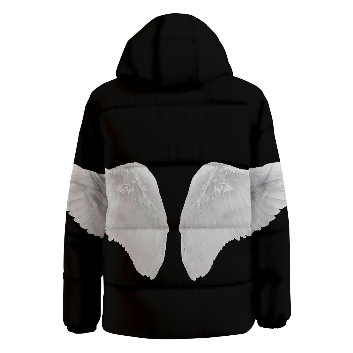 Angel Wings White Print Down Jacket-grizzshop