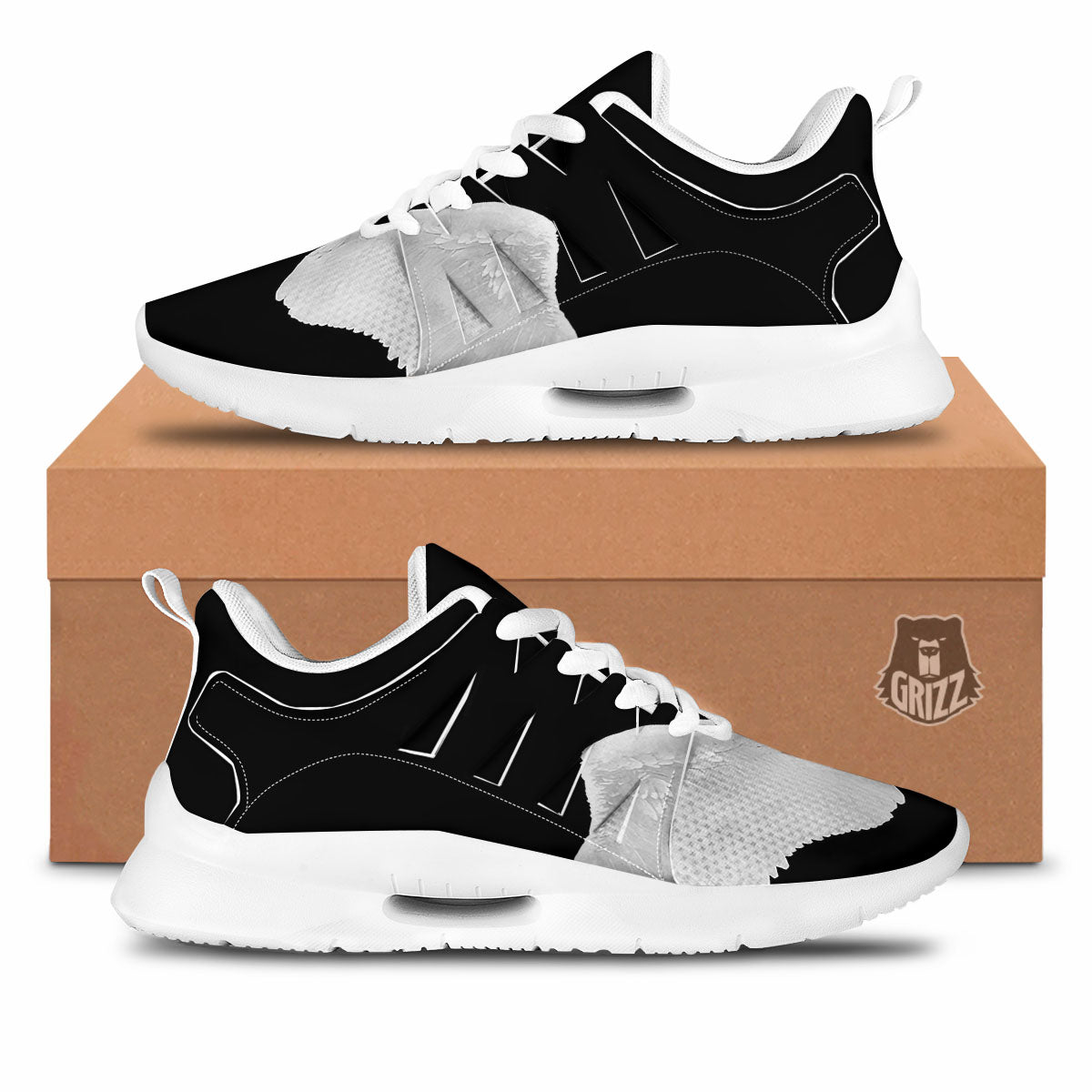 Angel Wings White Print Tennis Shoes-grizzshop