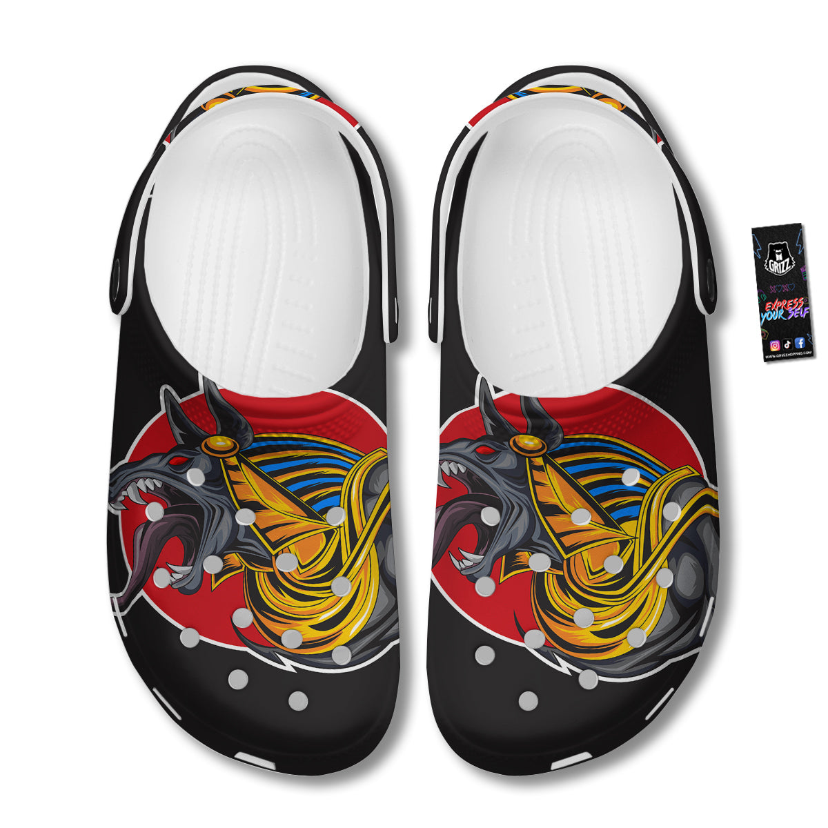 Angry Anubis Print Clog-grizzshop