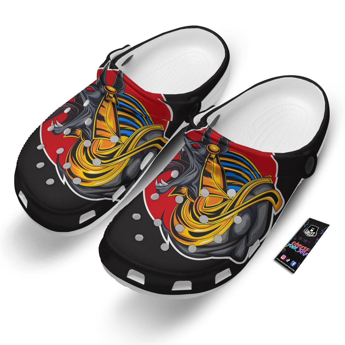 Angry Anubis Print Clog-grizzshop