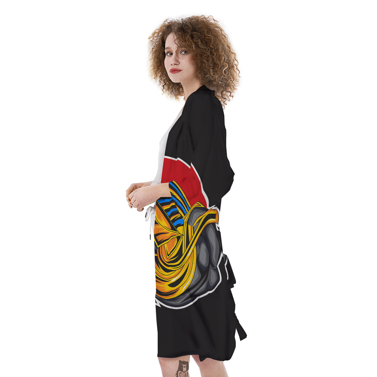 Angry Anubis Print Kimono-grizzshop