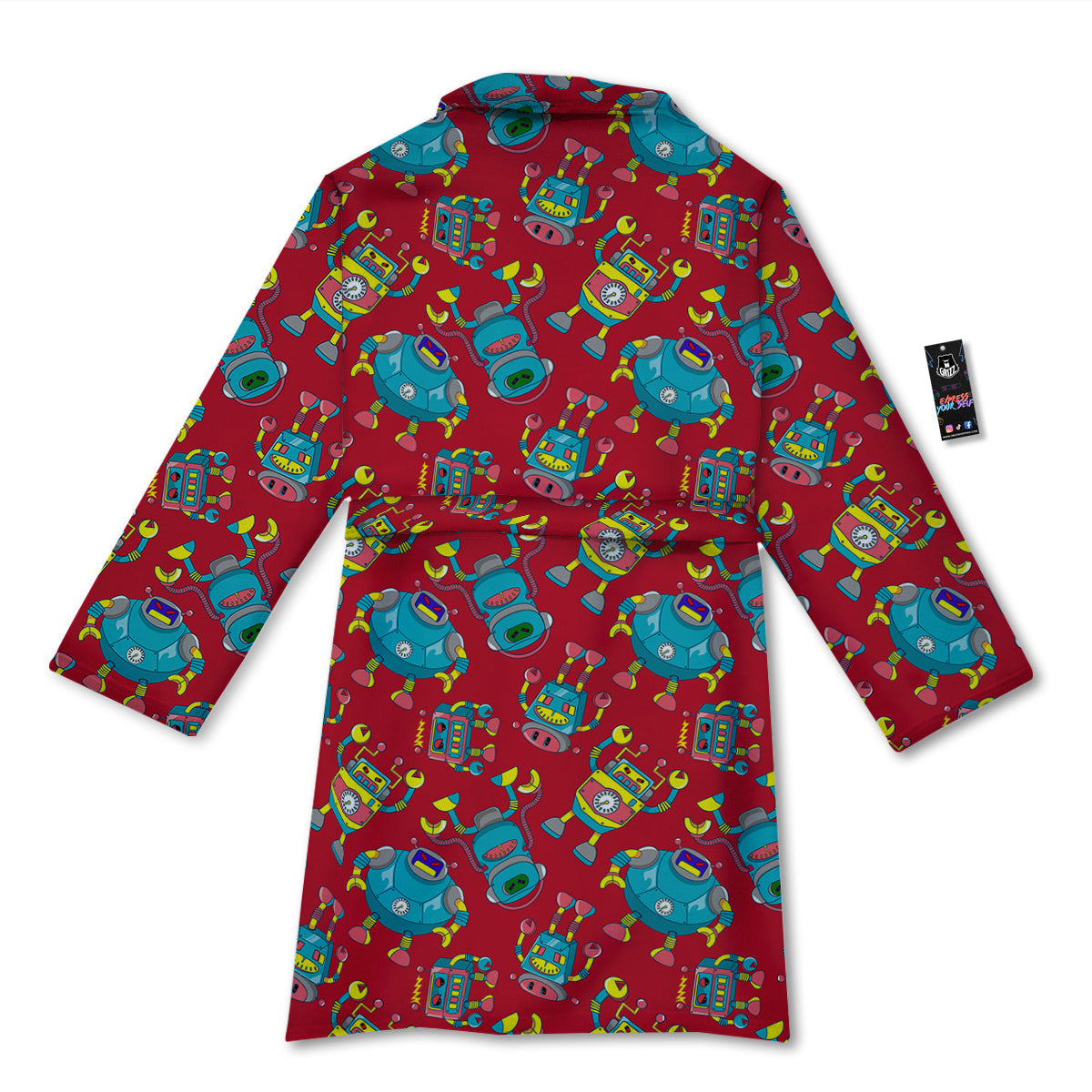 Angry Robot Print Pattern Bathrobe-grizzshop