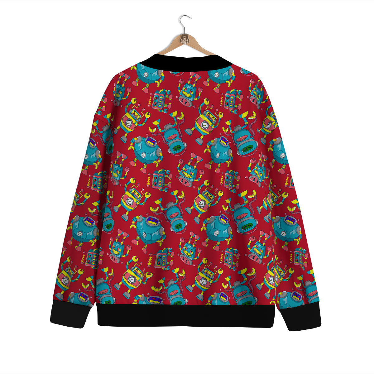 Angry Robot Print Pattern Cardigan-grizzshop