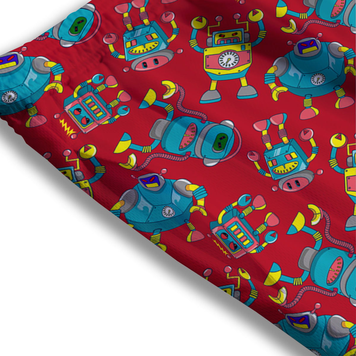 Angry Robot Print Pattern Mesh Shorts-grizzshop