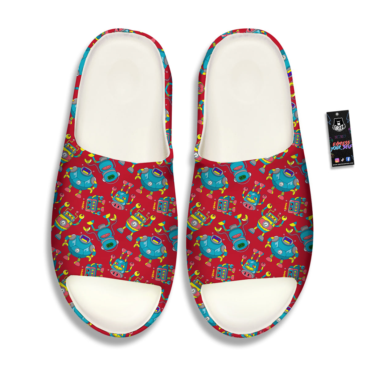 Angry Robot Print Pattern Sandals-grizzshop