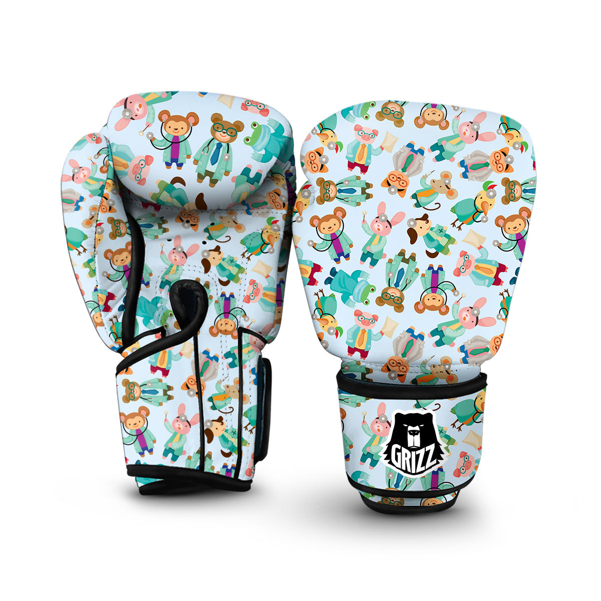 Animal Nurse Pattern Print Boxing Gloves-grizzshop