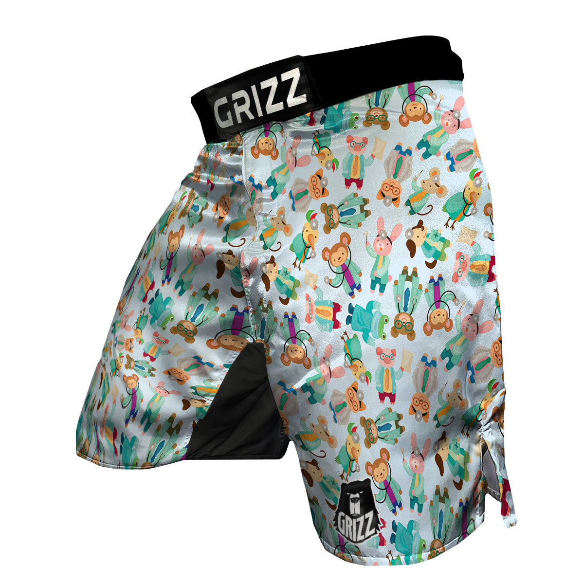 Animal Nurse Pattern Print MMA Shorts-grizzshop