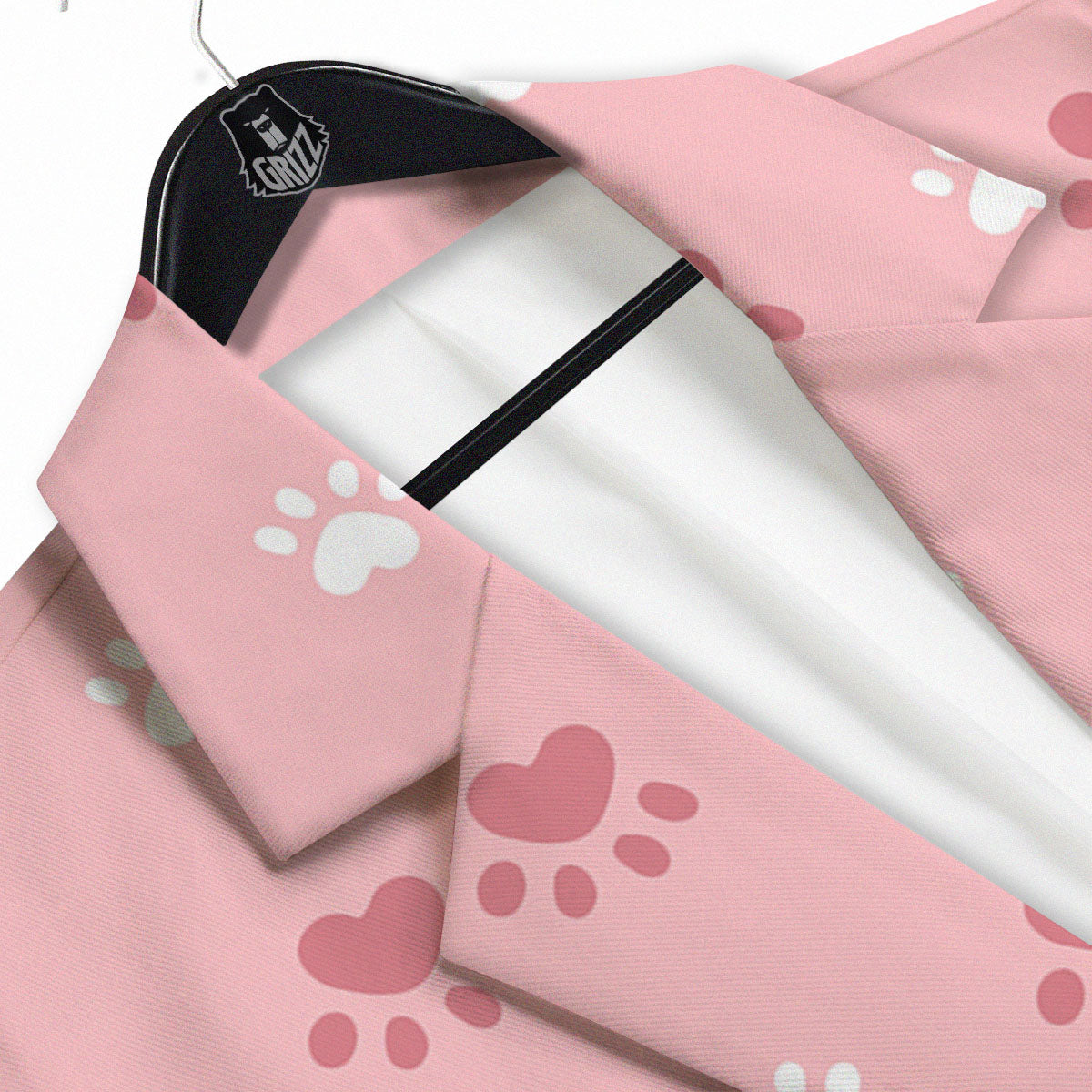 Animal Paw White And Pink Print Pattern Men's Sport Coat-grizzshop