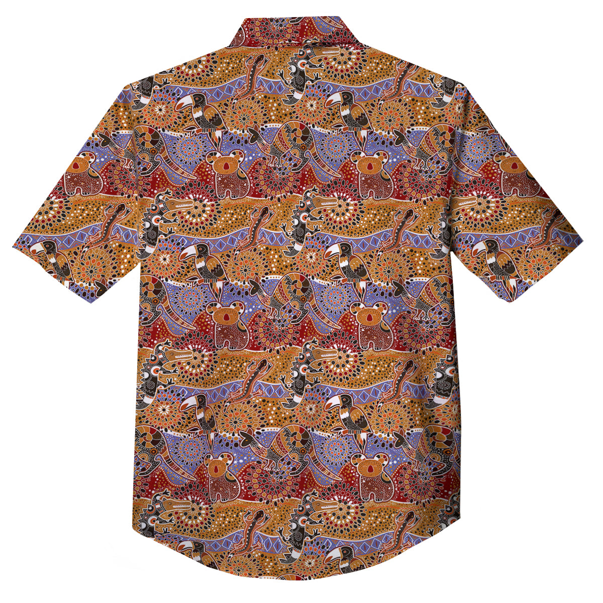Animals Aboriginal Print Pattern Button Up Shirt-grizzshop