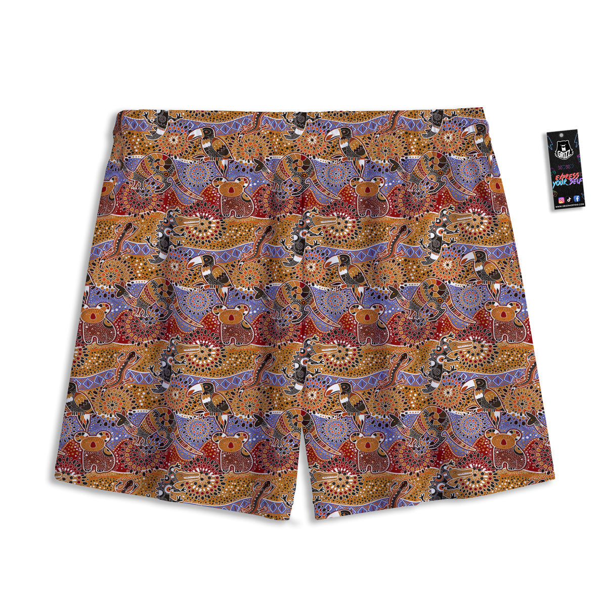 Bee Flower Print Pattern Mesh Shorts