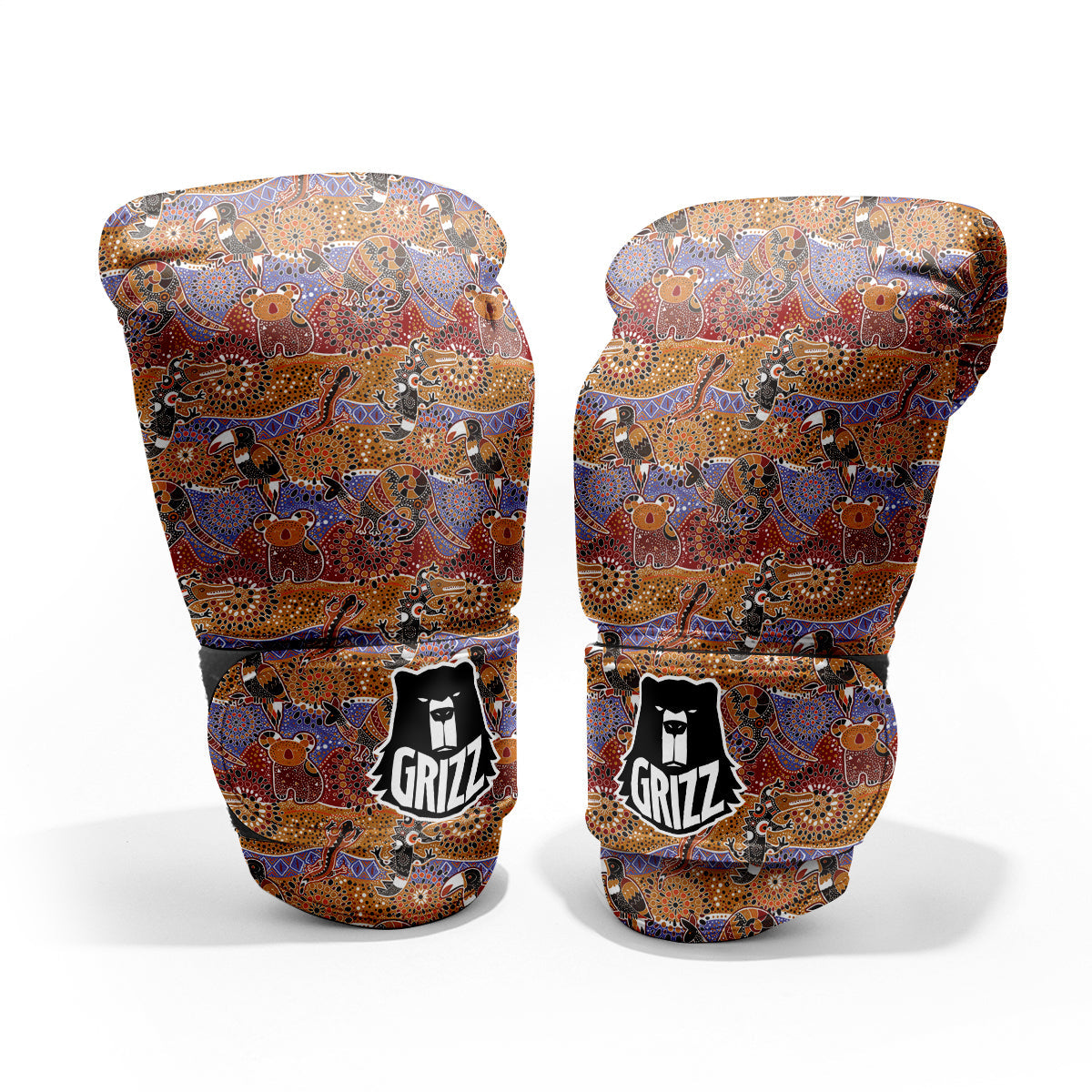 Animals Aboriginal Print Pattern Sparring Gloves-grizzshop