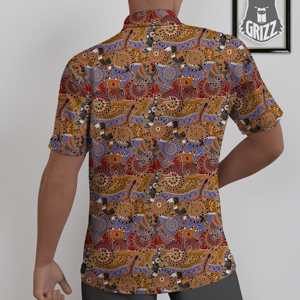 Animals Aboriginal Print Pattern Untucked Shirts-grizzshop