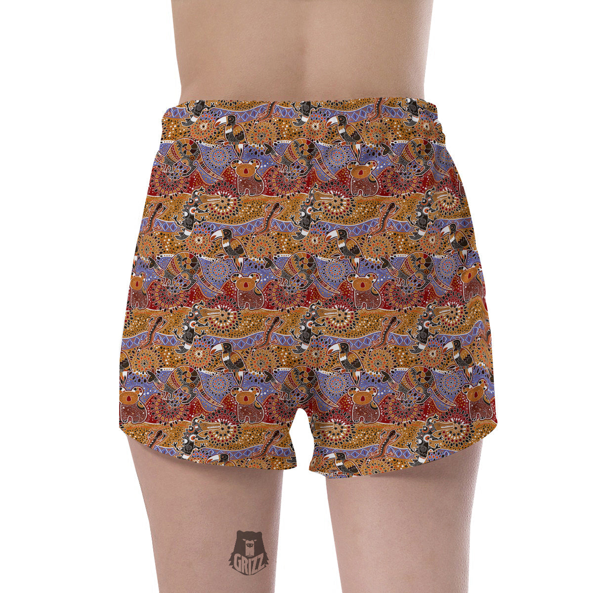 Animals Aboriginal Print Pattern Women's Shorts-grizzshop
